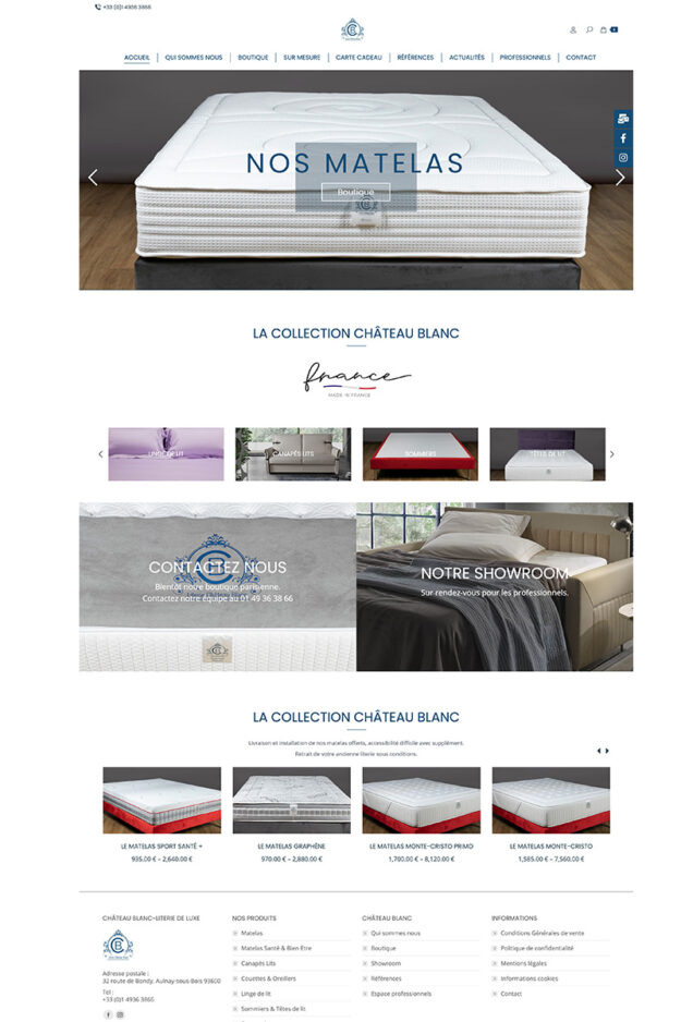 LITERIE CHATEAU BLANC