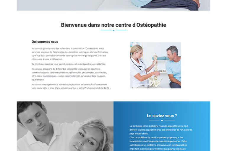 SITE POUR UN OSTHEOPATHE