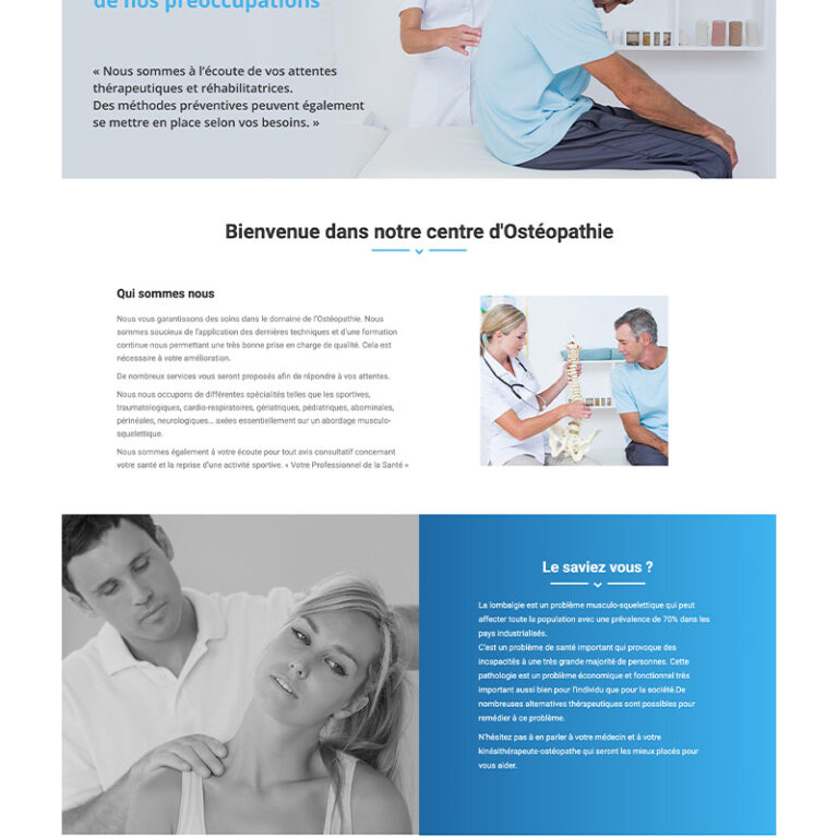 SITE POUR UN OSTHEOPATHE